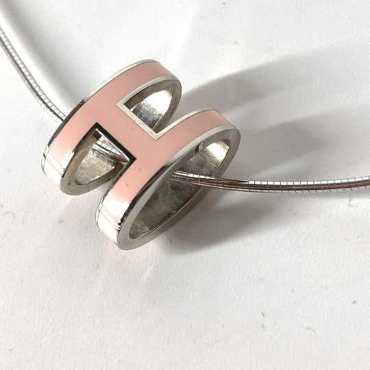 HERMES Necklace metal Light pink Pop Ash H Women Used Authentic