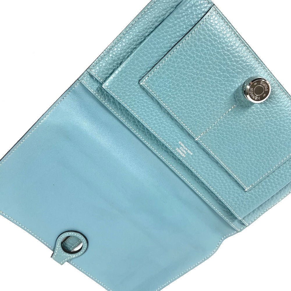HERMES Long Wallet Purse Togo blue Long wallet Dogon Duo GM Women Used Authentic