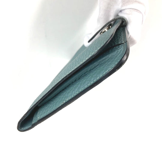 HERMES Long Wallet Purse Togo blue Long wallet Dogon Duo GM Women Used Authentic