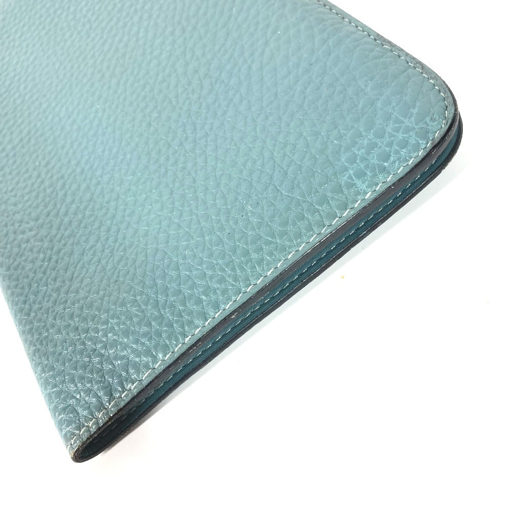 HERMES Long Wallet Purse Togo blue Long wallet Dogon Duo GM Women Used Authentic