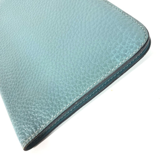 HERMES Long Wallet Purse Togo blue Long wallet Dogon Duo GM Women Used Authentic