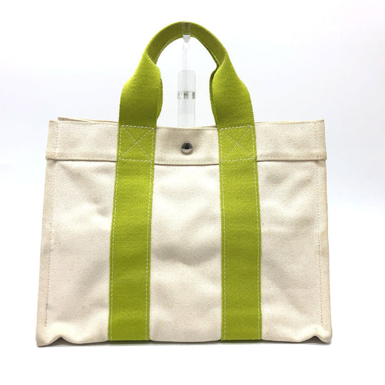HERMES Tote Bag canvas green Bora Bora PM Women Used Authentic