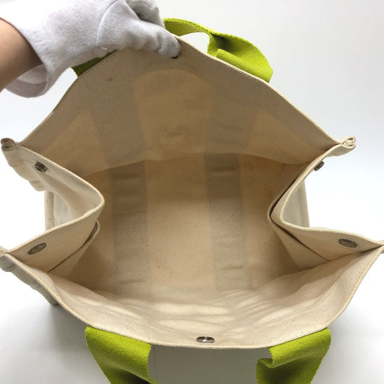 HERMES Tote Bag canvas green Bora Bora PM Women Used Authentic