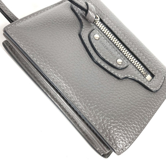 BALENCIAGA Folded wallet 640111 leather gray Neo classic Women(Unisex) Used Authentic