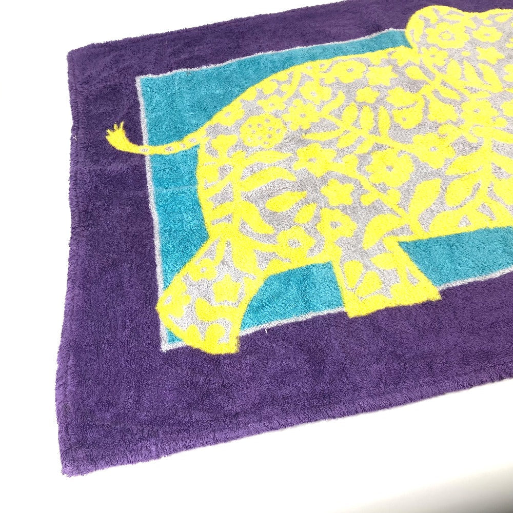 HERMES towel cotton purple Bath towel Interior Throw Blanket Women Used Authentic