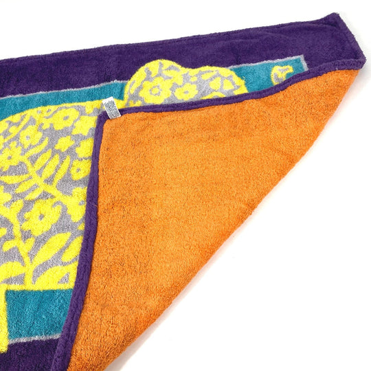 HERMES towel cotton purple Bath towel Interior Throw Blanket Women Used Authentic