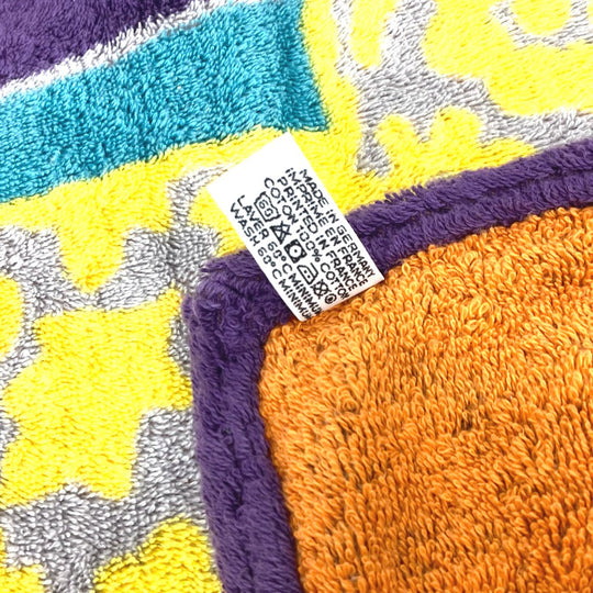 HERMES towel cotton purple Bath towel Interior Throw Blanket Women Used Authentic
