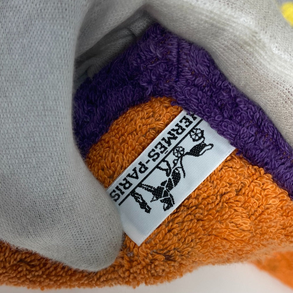 HERMES towel cotton purple Bath towel Interior Throw Blanket Women Used Authentic