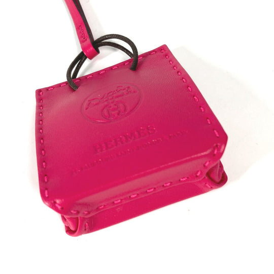 HERMES charm Ao Milo, Rose Mexico pink key ring sack orange Women Used Authentic