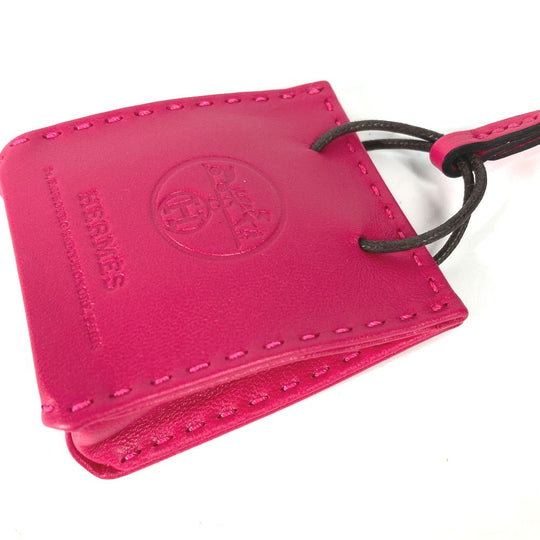 HERMES charm Ao Milo, Rose Mexico pink key ring sack orange Women Used Authentic