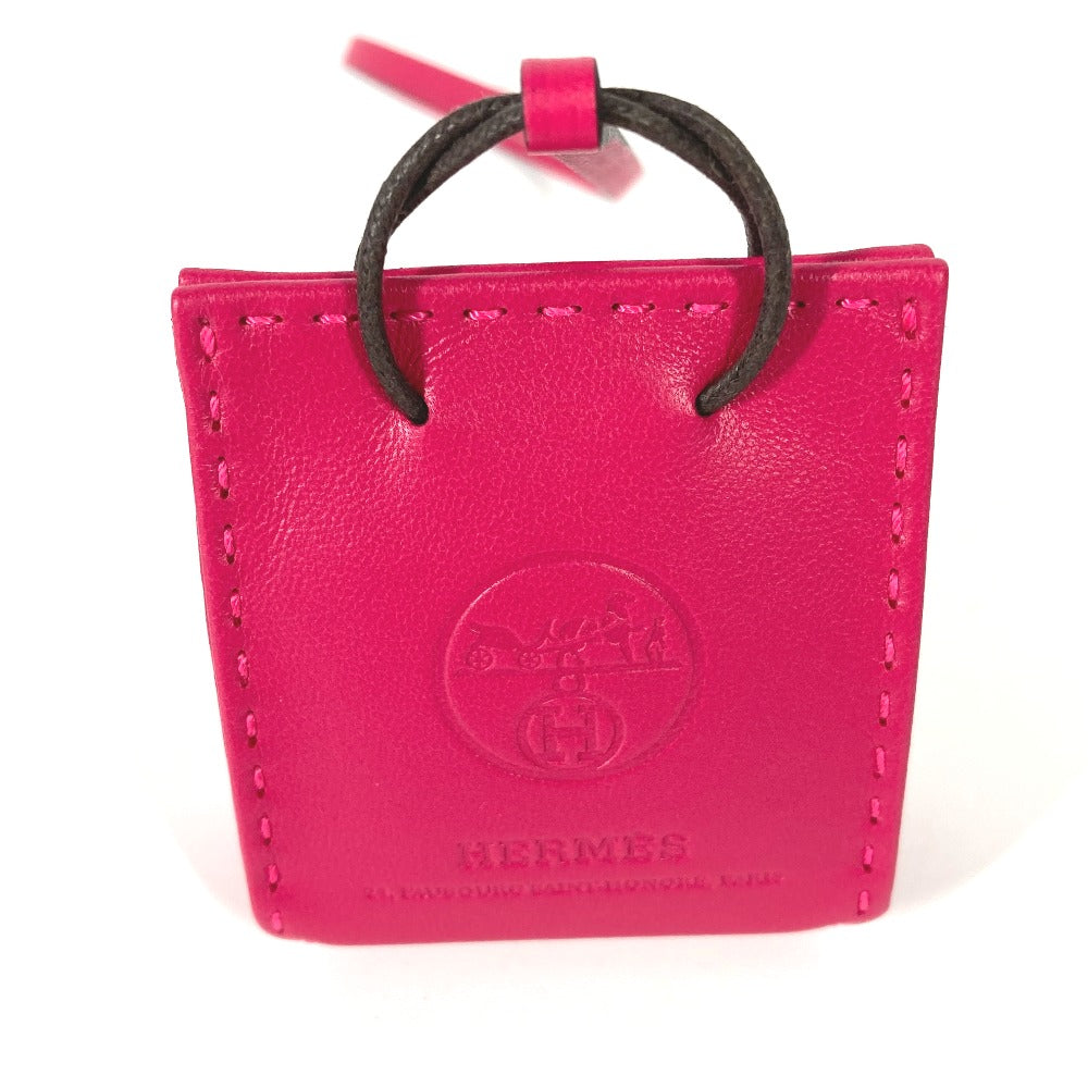 HERMES charm Ao Milo, Rose Mexico pink key ring sack orange Women Used Authentic