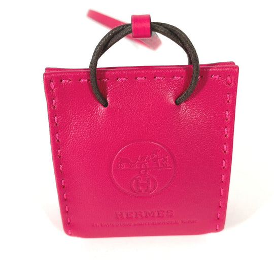 HERMES charm Ao Milo, Rose Mexico pink key ring sack orange Women Used Authentic