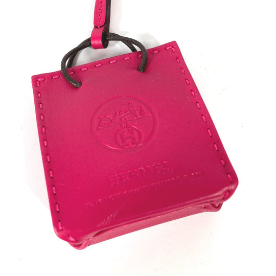 HERMES charm Ao Milo, Rose Mexico pink key ring sack orange Women Used Authentic