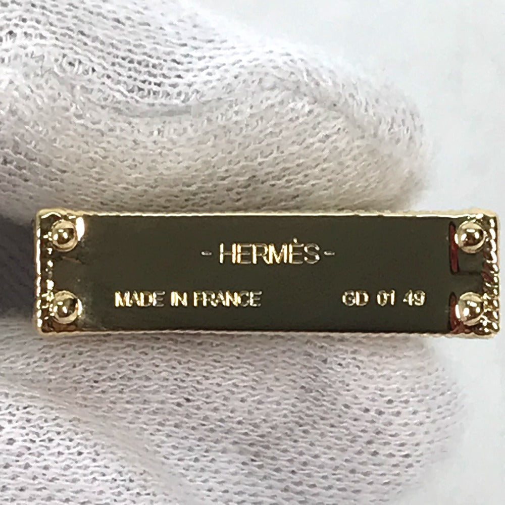 HERMES charm metal gold Pendant Top Necklace Accessories Curiosity Curiosity Permanent Brass