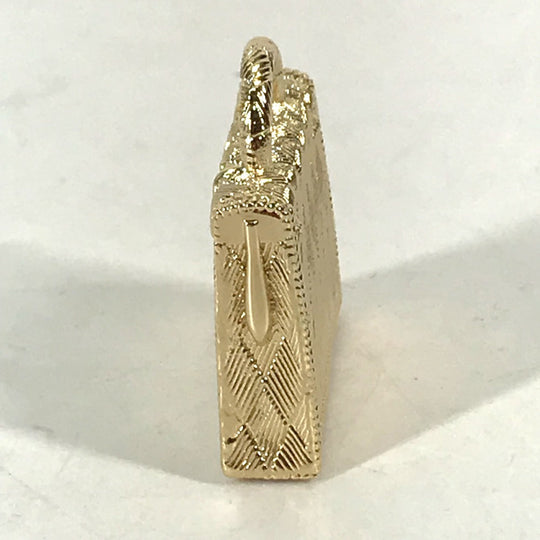 HERMES charm metal gold Pendant Top Necklace Accessories Curiosity Curiosity Permanent Brass