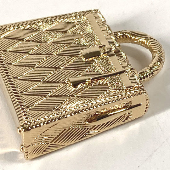HERMES charm metal gold Pendant Top Necklace Accessories Curiosity Curiosity Permanent Brass