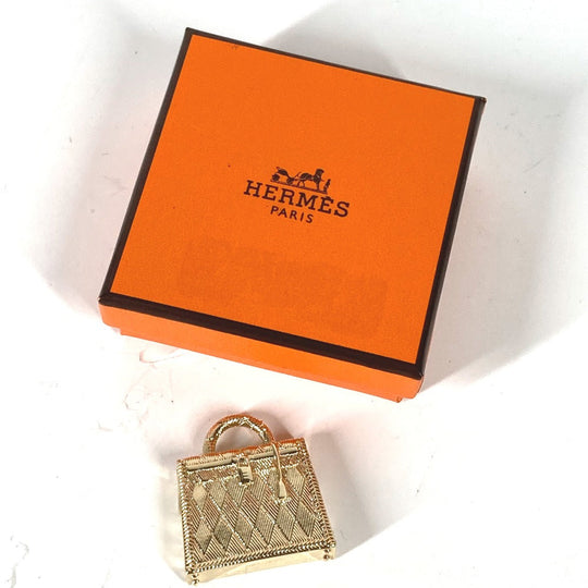 HERMES charm metal gold Pendant Top Necklace Accessories Curiosity Curiosity Permanent Brass