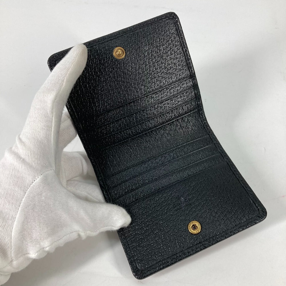 GUCCI Long Wallet Purse 699304 leather black Belt bag Waist bag GG mens Used Authentic