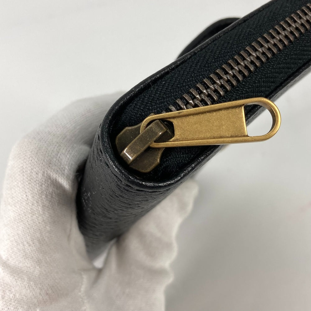 GUCCI Long Wallet Purse 699304 leather black Belt bag Waist bag GG mens Used Authentic