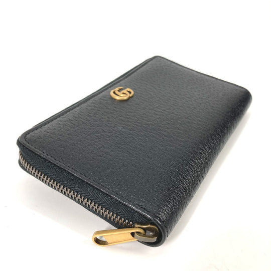 GUCCI Long Wallet Purse 699304 leather black Belt bag Waist bag GG mens Used Authentic