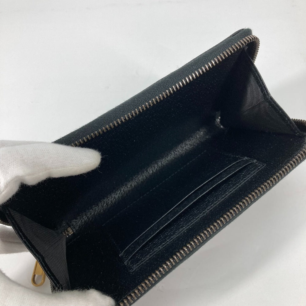 GUCCI Long Wallet Purse 699304 leather black Belt bag Waist bag GG mens Used Authentic