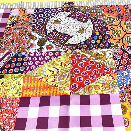 HERMES scarf silk Yellow x multicolor Carre 90 LArt du Sarasa Sarasa Art Women Used Authentic