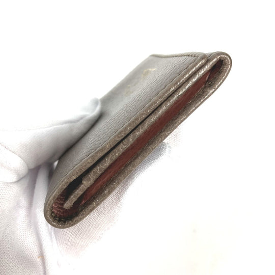 GUCCI Card Case 381045 leather Brown typex pink Bifold Wallet Swing Women Used Authentic