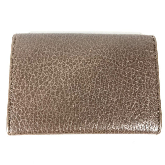 GUCCI Card Case 381045 leather Brown typex pink Bifold Wallet Swing Women Used Authentic