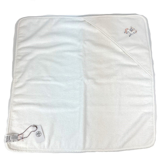 HERMES towel H103480M 01 cotton white bus wrap cabriol Kids Used Authentic