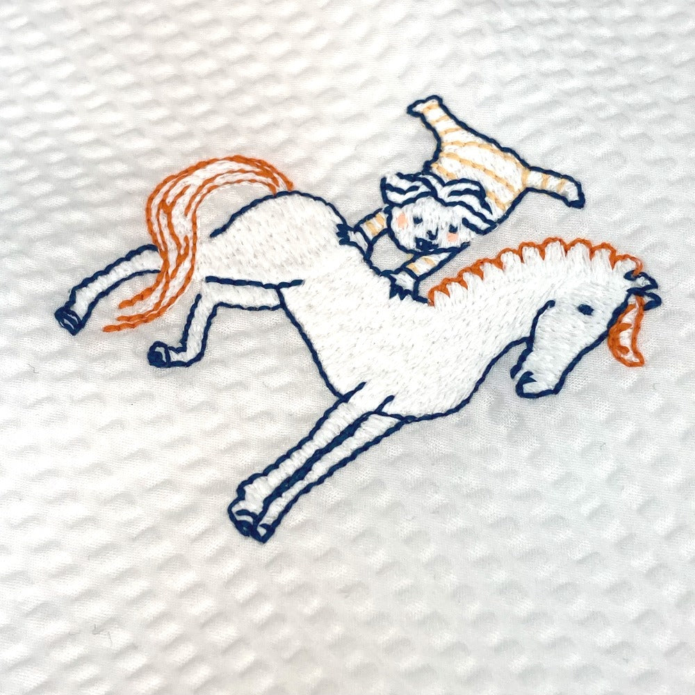 HERMES towel H103480M 01 cotton white bus wrap cabriol Kids Used Authentic