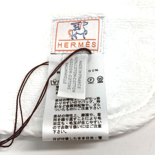 HERMES towel H103480M 01 cotton white bus wrap cabriol Kids Used Authentic