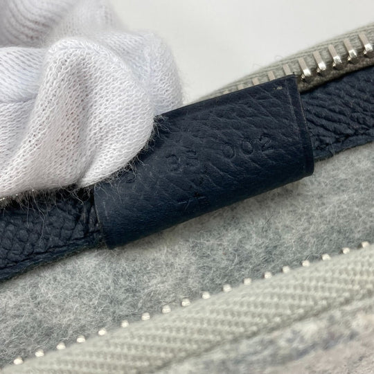 HERMES Clutch bag Felt / Epsom Gray x yellow Pouch To Doo 29 mens Used Authentic