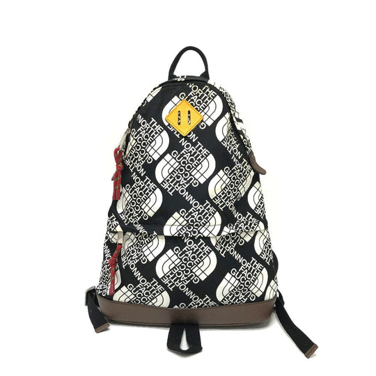 GUCCI Backpack 650288 Nylon / leather Black x white GUCCIxTHE NORTH FACE collaboration mens Used Authentic