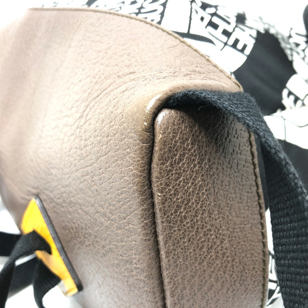 GUCCI Backpack 650288 Nylon / leather Black x white GUCCIxTHE NORTH FACE collaboration mens Used Authentic