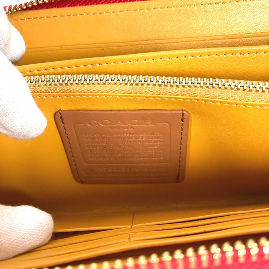 COACH Long Wallet Purse C7800 leather white Keith Haring collaboration Mickey Mouse Accordion Women Used Authentic