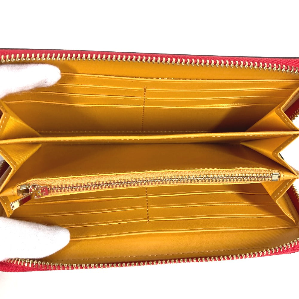 COACH Long Wallet Purse C7800 leather white Keith Haring collaboration Mickey Mouse Accordion Women Used Authentic