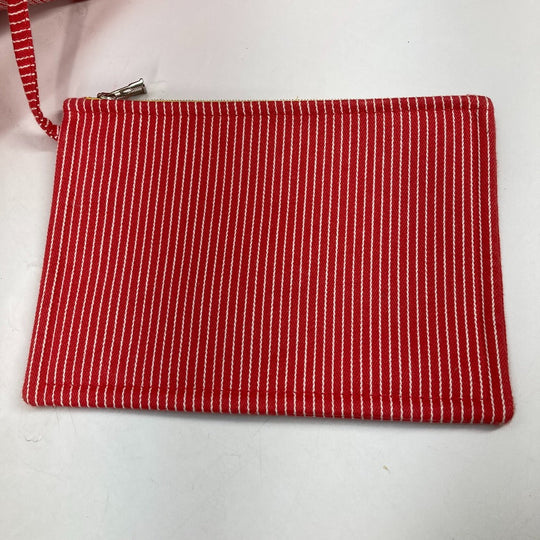 HERMES Tote Bag canvas Red Mothers bag Caval Horse Cheval Stripes Kids Used Authentic