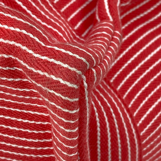 HERMES Tote Bag canvas Red Mothers bag Caval Horse Cheval Stripes Kids Used Authentic