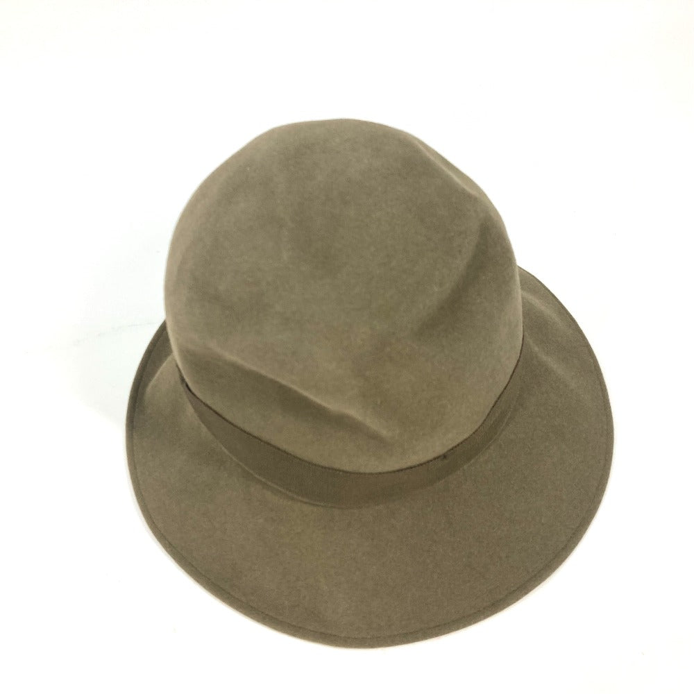 CHANEL hat felt khaki vintage Women 57 Used Authentic