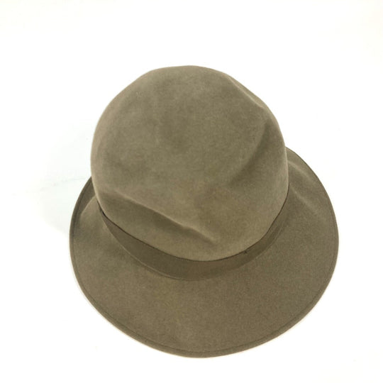 CHANEL hat felt khaki vintage Women 57 Used Authentic