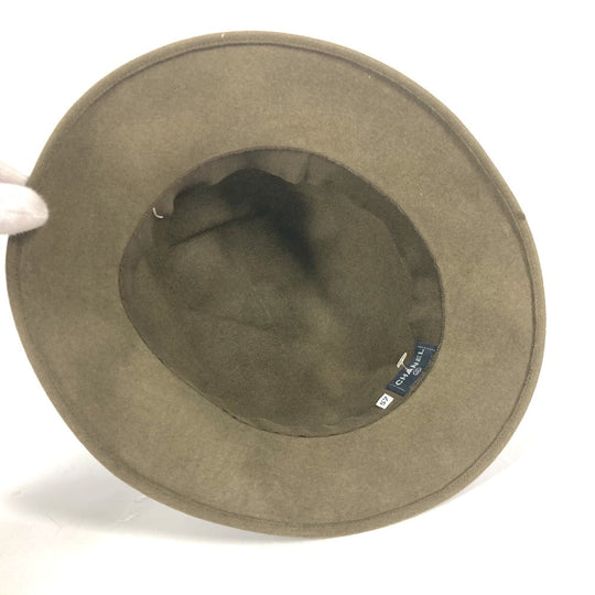 CHANEL hat felt khaki vintage Women 57 Used Authentic
