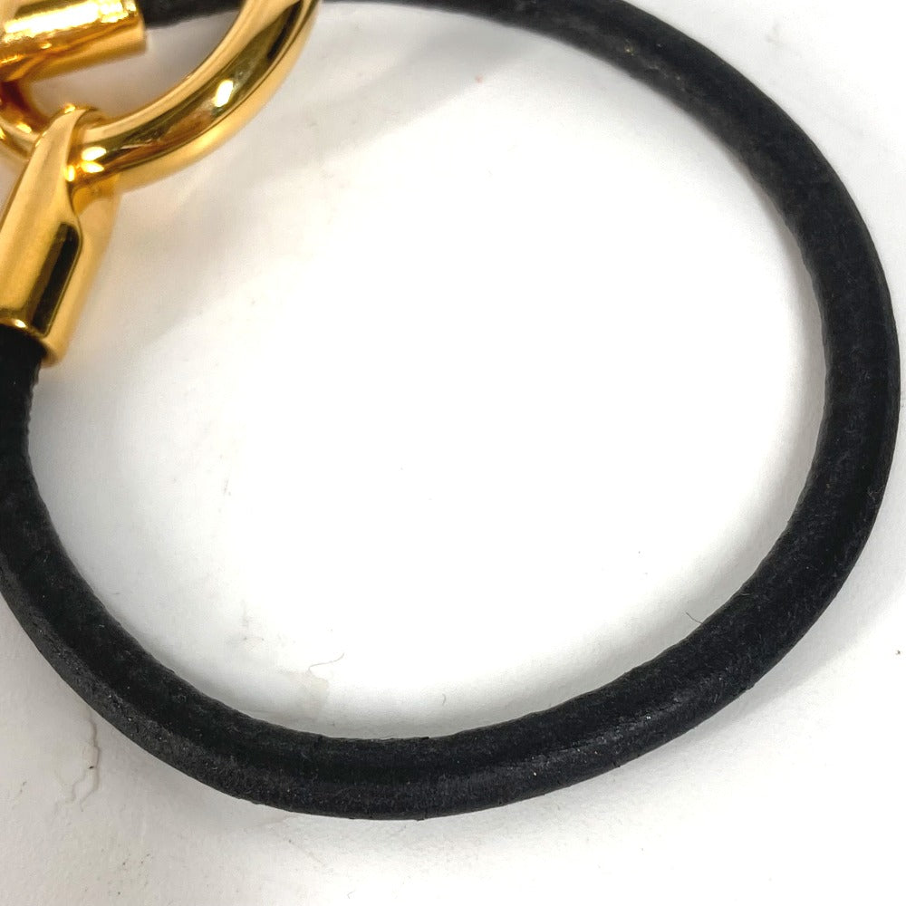HERMES bracelet leather black Grenan Women Used Authentic