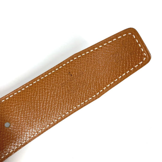 HERMES belt Calf leather Black x Leather H belt Constance Women 65 Used Authentic
