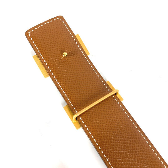 HERMES belt Calf leather Black x Leather H belt Constance Women 65 Used Authentic