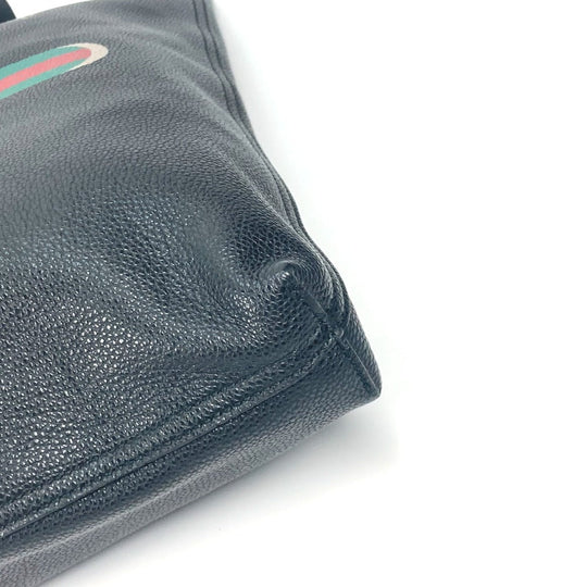GUCCI Tote Bag 572768 leather black Sherry line Logo print unisex(Unisex) Used Authentic
