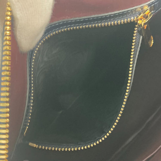 GUCCI Handbag 621220 Canvas leather beige x dark navy Horsebit 1955 Small top handle Women Used Authentic