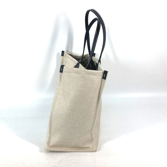 GUCCI Tote Bag 772176 Canvas leather Beige typex black Japan limited JAPAN logo print Women Used Authentic