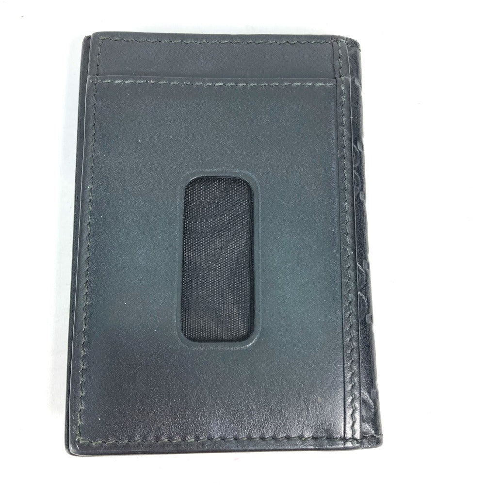 GUCCI Card Case 451192 Sima leather black Guccisima GG Ribbon Ribon Women Used Authentic
