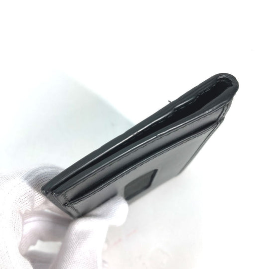 GUCCI Card Case 451192 Sima leather black Guccisima GG Ribbon Ribon Women Used Authentic