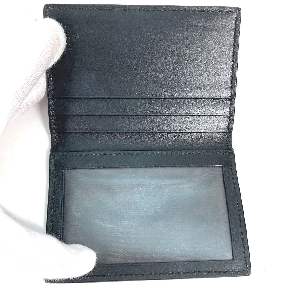 GUCCI Card Case 451192 Sima leather black Guccisima GG Ribbon Ribon Women Used Authentic